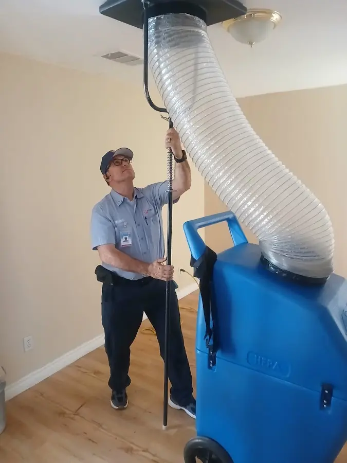 HVAC Installation technician using HEPA equipment in Shaw Heights